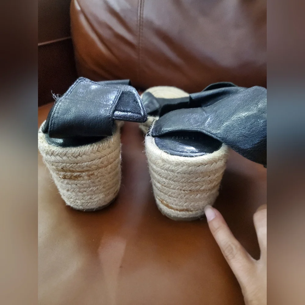 Eileen Fisher Willow Platform Wedge Espadrille Sandals Size 10 New! Has Flaws